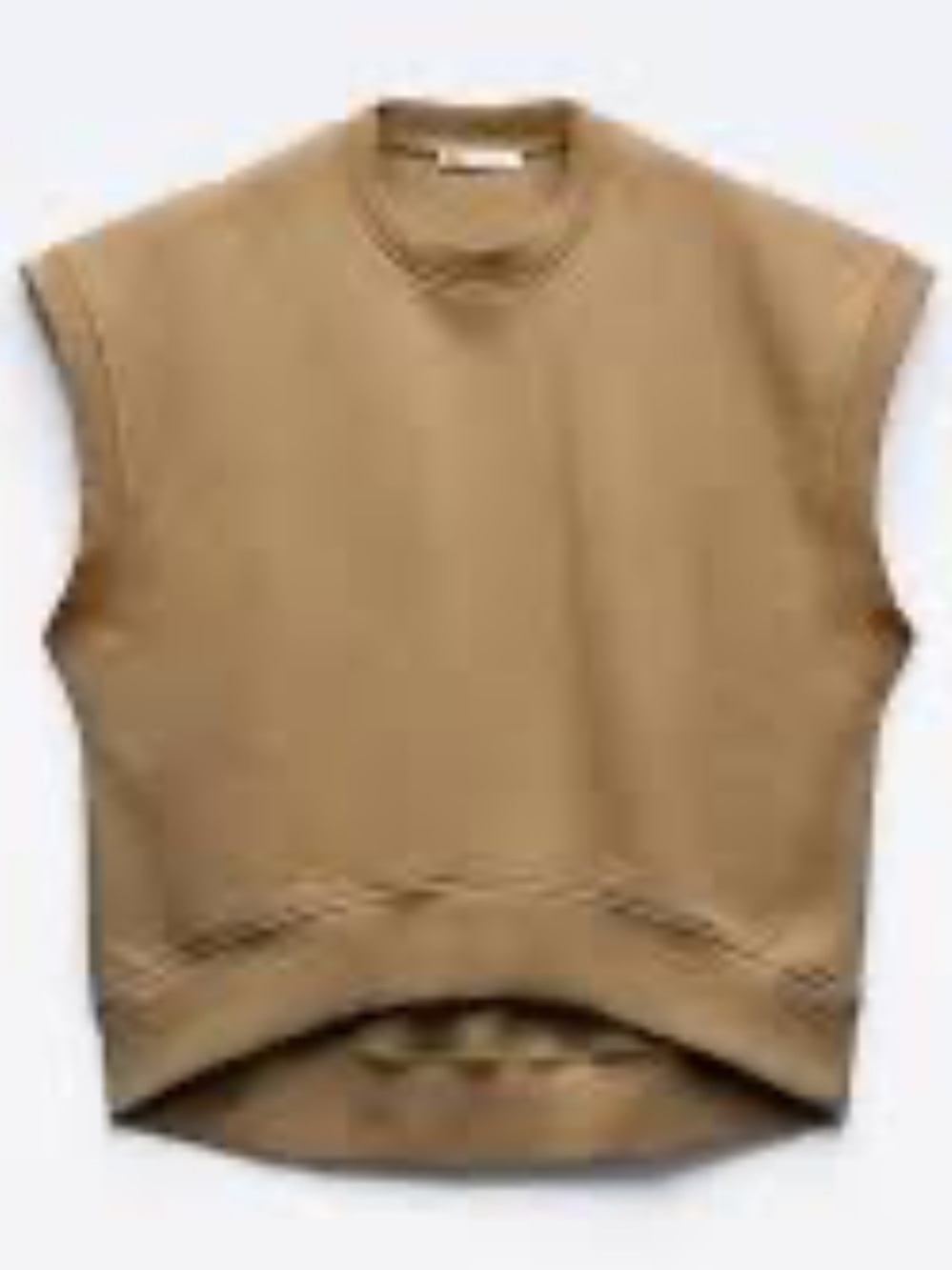 Zara | crewneck sweatshirt muscle t olive NWOT hi/lo hem